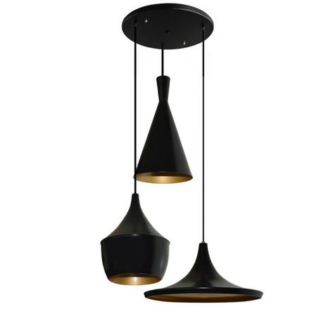 Pendente Estilo Tom Dixon - Trio - Preto com Dourado - Lustres amandini é ruim? Pendente Estilo Tom Dixon - Trio - Preto com Dourado - Lustres amandini é boa?