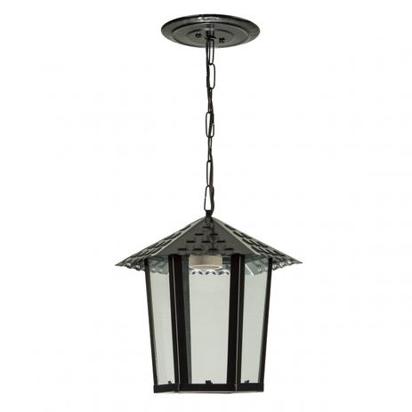 Pendente Externo Sextavado Vidro Liso Colonial Blumenau Preto Menor preço em Pendente Externo Sextavado Vidro Liso Colonial Blumenau Preto
