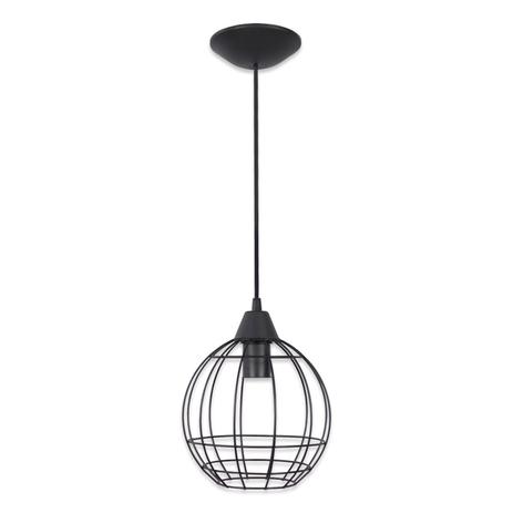 Pendente Industrial Aramado Bola Preto Mod. 582 - Megalux Menor preço em Pendente Industrial Aramado Bola Preto Mod. 582 - Megalux