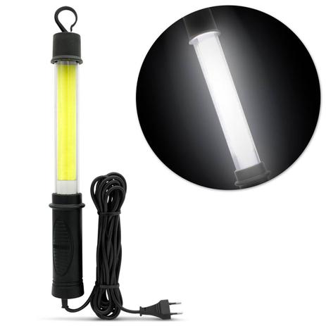 Pendente LED Emergência 84 Leds 6000K 110V E 220V Luz Branca Plug de Tomada Pino AC Preto com Gancho - Shocklight Menor preço em Pendente LED Emergência 84 Leds 6000K 110V E 220V Luz Branca Plug de Tomada Pino AC Preto com Gancho - Shocklight