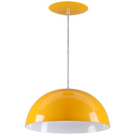 Pendente Meia Lua 40cm Luminária Alumínio Amarelo - Rei da Iluminação Menor preço em Pendente Meia Lua 40cm Luminária Alumínio Amarelo - Rei da Iluminação