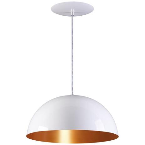 Pendente Meia Lua 40cm Luminária Alumínio Branco Brilhante C/ Cobre - Rei da Iluminação é ruim? Pendente Meia Lua 40cm Luminária Alumínio Branco Brilhante C/ Cobre - Rei da Iluminação é boa?