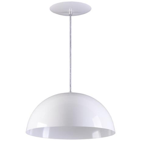 Pendente Meia Lua 40cm Luminária Alumínio Branco Brilhante - Rei da Iluminação Menor preço em Pendente Meia Lua 40cm Luminária Alumínio Branco Brilhante - Rei da Iluminação