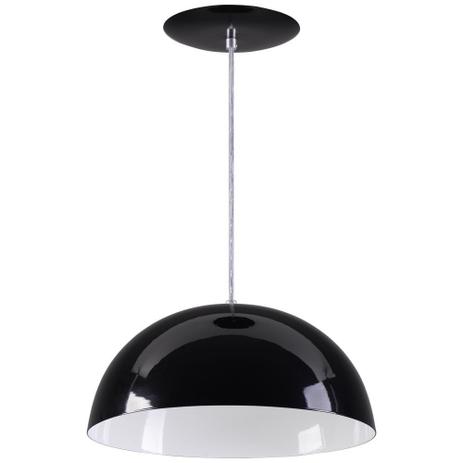 Pendente Meia Lua 40cm Luminária Alumínio Preto Fosco - Rei da Iluminação Menor preço em Pendente Meia Lua 40cm Luminária Alumínio Preto Fosco - Rei da Iluminação