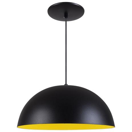Pendente Meia Lua 40cm Luminária Alumínio Preto Textura C/ Amarelo - Rei da Iluminação é ruim? Pendente Meia Lua 40cm Luminária Alumínio Preto Textura C/ Amarelo - Rei da Iluminação é boa?