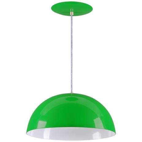Pendente Meia Lua 40cm Luminária Alumínio Verde - Rei da Iluminação Menor preço em Pendente Meia Lua 40cm Luminária Alumínio Verde - Rei da Iluminação