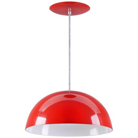 Pendente Meia Lua 50cm Luminária Alumínio Vermelho - Rei da Iluminação é ruim? Pendente Meia Lua 50cm Luminária Alumínio Vermelho - Rei da Iluminação é boa?