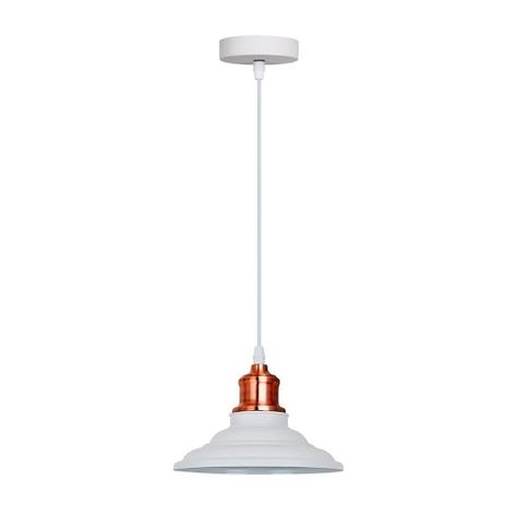 Pendente Metal 1Xe27 40W 20X16Cm Branco E Cobre - Quality Menor preço em Pendente Metal 1Xe27 40W 20X16Cm Branco E Cobre - Quality