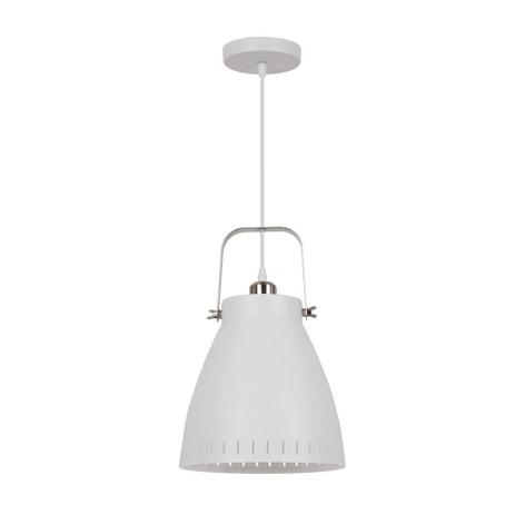 Pendente Metal 1Xe27 40W 26.5X27Cm Branco E Cromado - Quality Menor preço em Pendente Metal 1Xe27 40W 26.5X27Cm Branco E Cromado - Quality