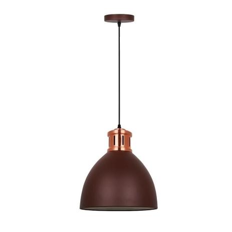 Pendente Metal 1Xe27 40W 30X33,5Cm Marrom Cinza E Cobre - Quality Menor preço em Pendente Metal 1Xe27 40W 30X33,5Cm Marrom Cinza E Cobre - Quality