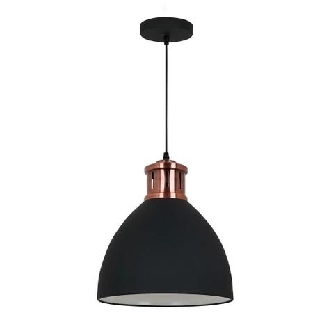 Pendente Metal 1Xe27 40W 30X33,5Cm Preto E Cobre - Quality Menor preço em Pendente Metal 1Xe27 40W 30X33,5Cm Preto E Cobre - Quality