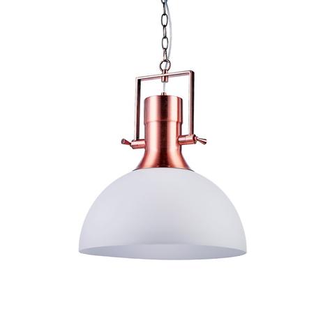 Pendente Metal Cobre com Vidro Branco 01xE27 40w Ø40x44cm New Line - NL-PD1136 Menor preço em Pendente Metal Cobre com Vidro Branco 01xE27 40w Ø40x44cm New Line - NL-PD1136