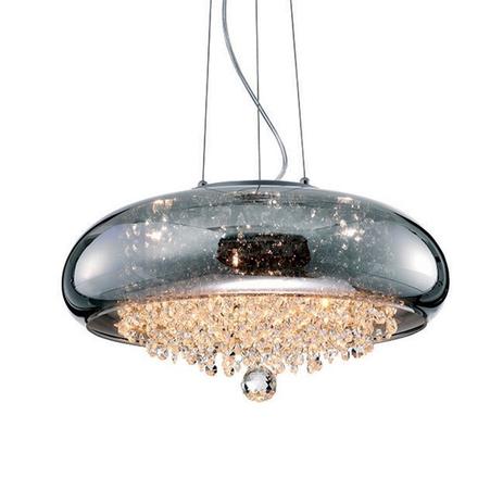 Pendente Metal Cromado Vidro 9XG9 40W Ø560X18CM - New line Menor preço em Pendente Metal Cromado Vidro 9XG9 40W Ø560X18CM - New line