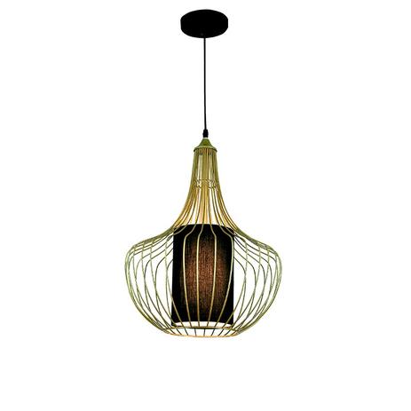 Pendente Metal Dourado com Cúpula Preta 1xE27 40w Ø38x52cm New Line - NL-PD1055 Menor preço em Pendente Metal Dourado com Cúpula Preta 1xE27 40w Ø38x52cm New Line - NL-PD1055