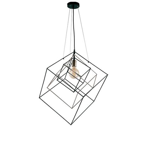 Pendente Metal Preto e Dourado 1xE27 40w 68x68cm New Line - NL-PD1106 Menor preço em Pendente Metal Preto e Dourado 1xE27 40w 68x68cm New Line - NL-PD1106