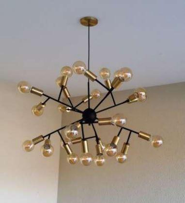 Pendente Moderno Baum Ø80cm Preto/Dourado 24xE27 - Upz Menor preço em Pendente Moderno Baum Ø80cm Preto/Dourado 24xE27 - Upz