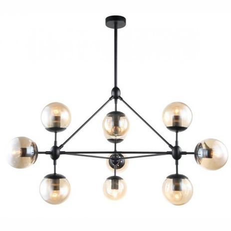 Pendente Moderno de Vidro e Metal - Bella Orbe Champagne 10 Lâmpadas Menor preço em Pendente Moderno de Vidro e Metal - Bella Orbe Champagne 10 Lâmpadas