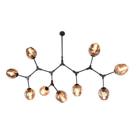 Pendente Moderno de Vidro e Metal - Bella Orbe Champagne 9 Lâmpadas Menor preço em Pendente Moderno de Vidro e Metal - Bella Orbe Champagne 9 Lâmpadas