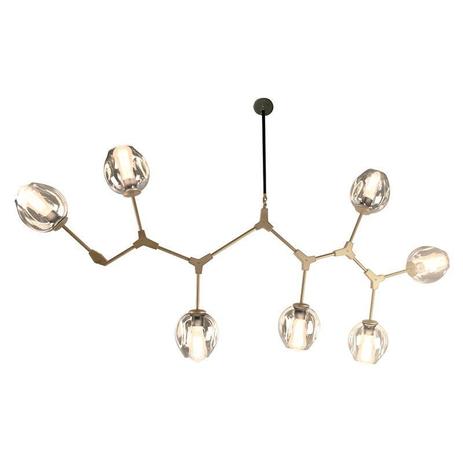 Pendente Moderno de Vidro e Metal - Bella Orbe Dourado 7 Lâmpadas Menor preço em Pendente Moderno de Vidro e Metal - Bella Orbe Dourado 7 Lâmpadas