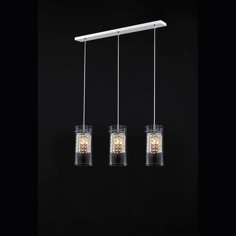 Pendente Multi de Cristal e Vidro 3 Lâmpadas Cantata Bella Iluminação Transparente Menor preço em Pendente Multi de Cristal e Vidro 3 Lâmpadas Cantata Bella Iluminação Transparente