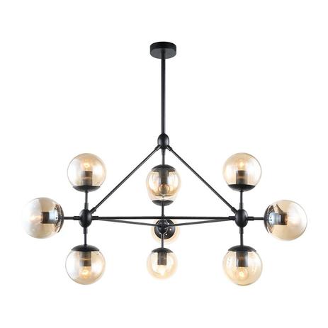 Pendente Orbe Bella Preto em Metal e Vidro para 10 Lâmpadas E-27 - OP056 Menor preço em Pendente Orbe Bella Preto em Metal e Vidro para 10 Lâmpadas E-27 - OP056