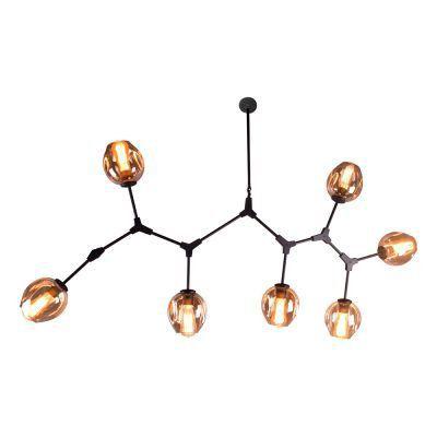 Pendente Orbe em Vidro Champanhe e Metal Preto 7 lâmpadas KY001M - Bella Menor preço em Pendente Orbe em Vidro Champanhe e Metal Preto 7 lâmpadas KY001M - Bella