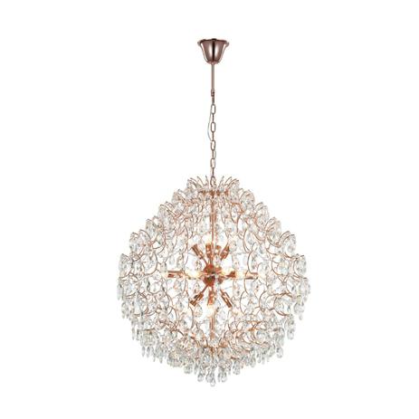 Pendente Oval em Aço e Cristal Pear 80cmx85cm PE-089 Mais Luz Ouro Rose Menor preço em Pendente Oval em Aço e Cristal Pear 80cmx85cm PE-089 Mais Luz Ouro Rose