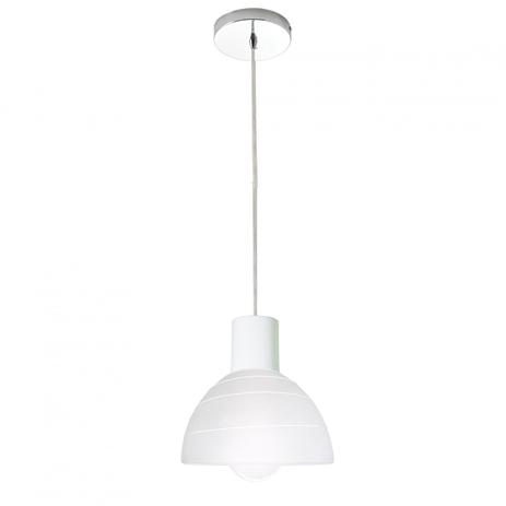 Pendente para 1 Lâmpada Cúpula Vidro Track Startec Branco Menor preço em Pendente para 1 Lâmpada Cúpula Vidro Track Startec Branco
