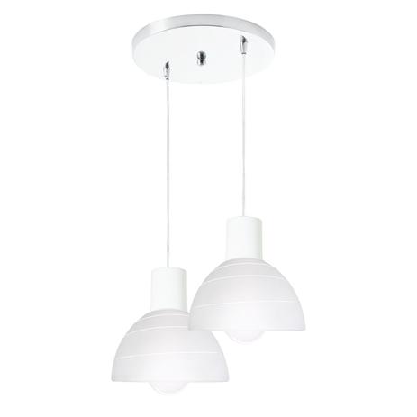 Pendente para 2 Lâmpadas Cúpula Vidro Track Startec Branco Menor preço em Pendente para 2 Lâmpadas Cúpula Vidro Track Startec Branco