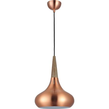 Pendente Pequeno em Aço Redondo 1 Lâmpada Urano Avant Cobre Menor preço em Pendente Pequeno em Aço Redondo 1 Lâmpada Urano Avant Cobre