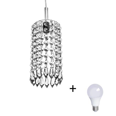 Pendente Redondo Clearcrilic Cristal Acrílico + Lâmpada 6000 - Marryluz Menor preço em Pendente Redondo Clearcrilic Cristal Acrílico + Lâmpada 6000 - Marryluz