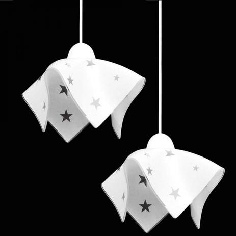 Pendente Redondo de Vidro Tulipa Raiada Duplo Estrela Auremar Branco Menor preço em Pendente Redondo de Vidro Tulipa Raiada Duplo Estrela Auremar Branco