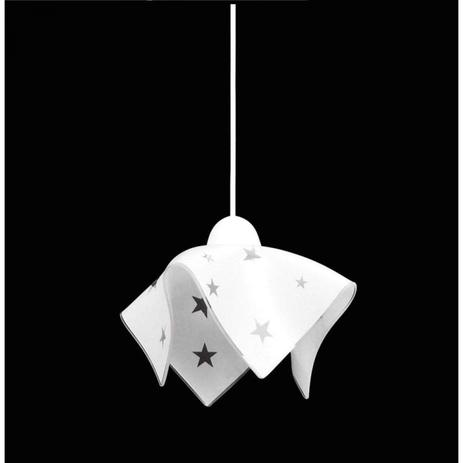 Pendente Redondo de Vidro Tulipa Raiada Estrela Auremar Branco Menor preço em Pendente Redondo de Vidro Tulipa Raiada Estrela Auremar Branco