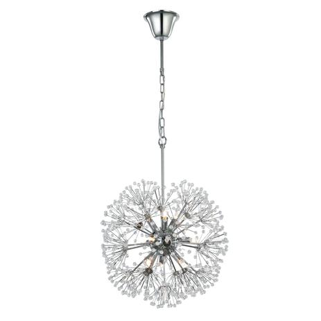 Pendente Redondo em Aço e Cristal Fibbra PE-088 Mais Luz Cromado Menor preço em Pendente Redondo em Aço e Cristal Fibbra PE-088 Mais Luz Cromado