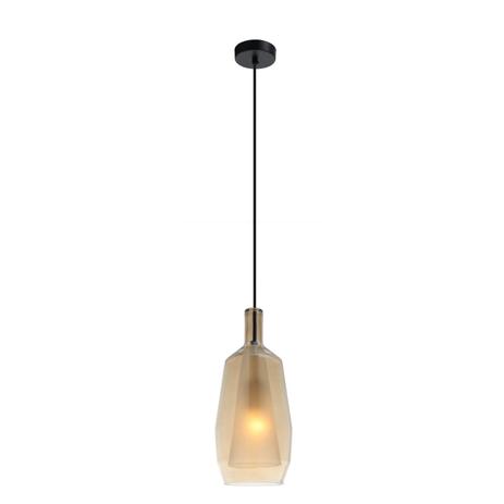 Pendente Redondo em Aço e Vidro 1 Lâmpada Doppio E-078 Mais Luz Conhaque Menor preço em Pendente Redondo em Aço e Vidro 1 Lâmpada Doppio E-078 Mais Luz Conhaque