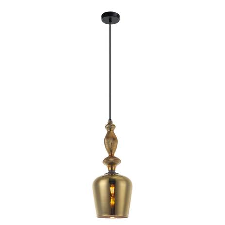 Pendente Redondo em Aço e Vidro 1 Lâmpada E-077 Mais Luz Dourado Menor preço em Pendente Redondo em Aço e Vidro 1 Lâmpada E-077 Mais Luz Dourado