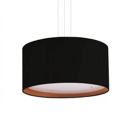 Pendente Redondo em Plástico para 3 Lâmpadas Cilindro Tom Luz Iluminação Algodão Preto Menor preço em Pendente Redondo em Plástico para 3 Lâmpadas Cilindro Tom Luz Iluminação Algodão Preto