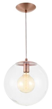 Pendente Redondo Esfera 30cm Vidro Cristal 1 Lâmpada Madelustre Menor preço em Pendente Redondo Esfera 30cm Vidro Cristal 1 Lâmpada Madelustre