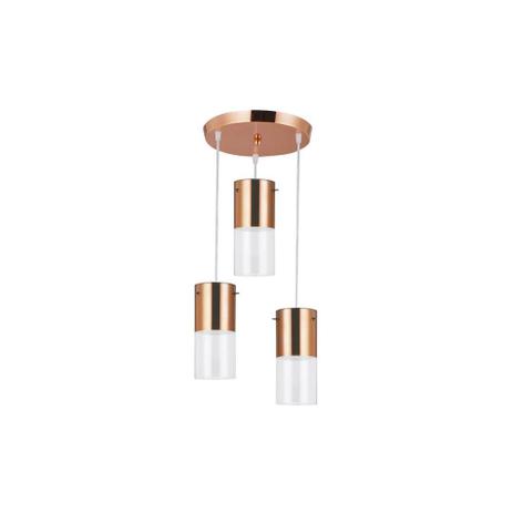 Pendente Redondo para 3 Lâmpadas First 12cm Cobre - Bronzearte Menor preço em Pendente Redondo para 3 Lâmpadas First 12cm Cobre - Bronzearte