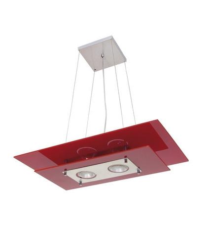 Pendente Retangular Palladium 2 Lâmp Vermelho - Attena iluminação Menor preço em Pendente Retangular Palladium 2 Lâmp Vermelho - Attena iluminação
