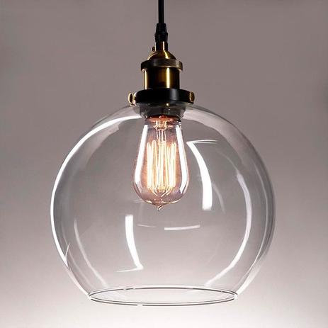 Pendente Retro Industrial Vidro Loft Luminária Vintage Lustre Design Edison LM1788 - Eluminarias Menor preço em Pendente Retro Industrial Vidro Loft Luminária Vintage Lustre Design Edison LM1788 - Eluminarias