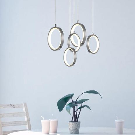 Pendente Soleil A19 Led 3x8w 3000k Níquel Fio Transparente 1,8m - Chandelie Menor preço em Pendente Soleil A19 Led 3x8w 3000k Níquel Fio Transparente 1,8m - Chandelie