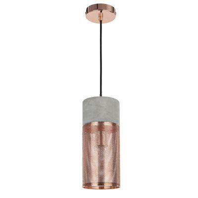 Pendente telinha concreto 12cmx178cm 1xe27 - cobre/concreto - ci016b - Bella Menor preço em Pendente telinha concreto 12cmx178cm 1xe27 - cobre/concreto - ci016b - Bella