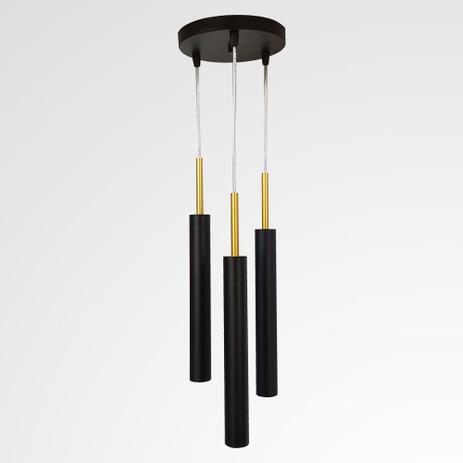 Pendente Tubeto Triplo 3 Tubos 4 x 29cm GU10 Canopla 18cm - Netlumens Menor preço em Pendente Tubeto Triplo 3 Tubos 4 x 29cm GU10 Canopla 18cm - Netlumens