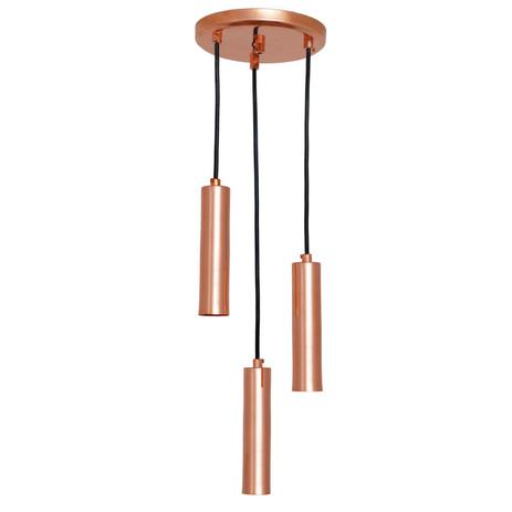 Pendente Tubular Triplo 20cm Cobre - Auremar Menor preço em Pendente Tubular Triplo 20cm Cobre - Auremar