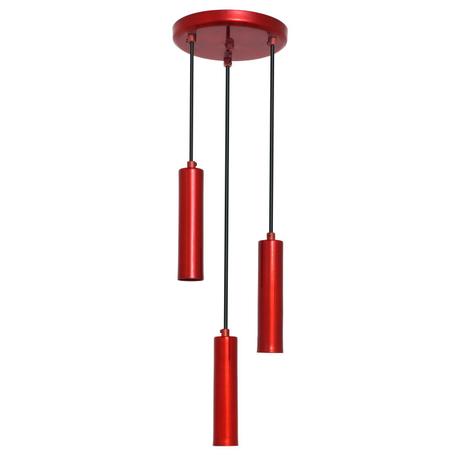 Pendente Tubular Triplo 20cm Vermelho Verniz - Auremar Menor preço em Pendente Tubular Triplo 20cm Vermelho Verniz - Auremar