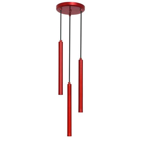 Pendente Tubular Triplo Auremar Vermelho Verniz Menor preço em Pendente Tubular Triplo Auremar Vermelho Verniz