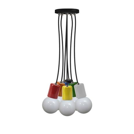 Pendente Uno Colors Multi em Alumínio Colorido - Cromalux Menor preço em Pendente Uno Colors Multi em Alumínio Colorido - Cromalux