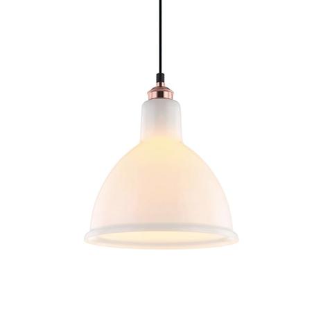 Pendente Vidro Branco com Metal Cobre 1xE27 40w Ø25x28,30cm New Line - NL-PD1196 Menor preço em Pendente Vidro Branco com Metal Cobre 1xE27 40w Ø25x28,30cm New Line - NL-PD1196