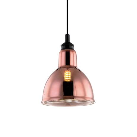 Pendente Vidro Cobre com Metal Preto 1xE27 40w Ø15x18,30cm New Line - NL-PD1194-CO Menor preço em Pendente Vidro Cobre com Metal Preto 1xE27 40w Ø15x18,30cm New Line - NL-PD1194-CO
